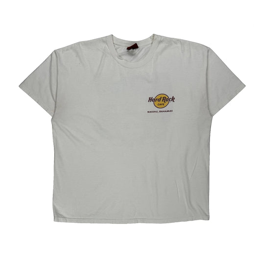 Nassau, Bahamas Hard Rock Cafe Graphic T-Shirt - XL White Cotton