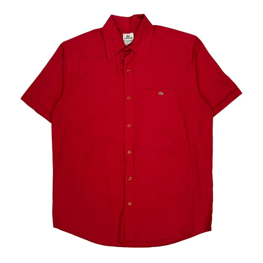 Lacoste Short Sleeve Shirt - Medium Red Cotton