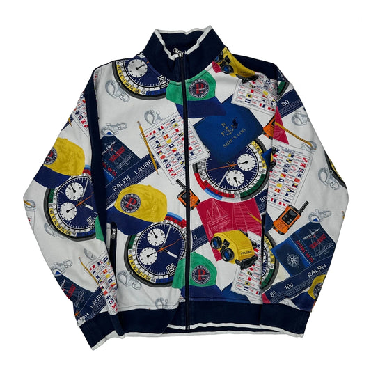 Nautical Racing Polo By Ralph Lauren Graphic Track Jacket - XL Multicoloured Cotton