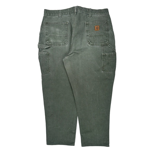 Carhartt Carpenter Trousers - 36W 30L Green Cotton