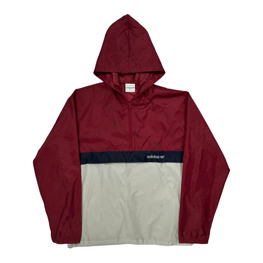 Adidas Windbreaker - Large Cream Nylon