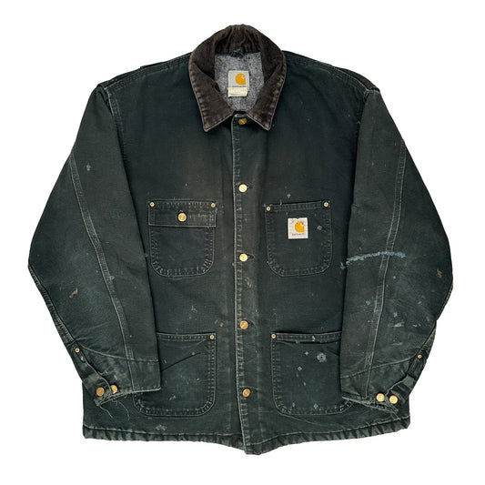 Carhartt C01 Blk Chore Jacket - Large Black Cotton