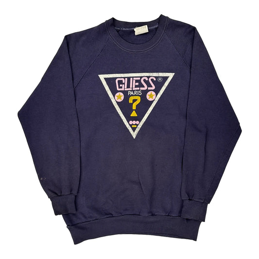 Guess Sweatshirt - Medium Navy Cotton