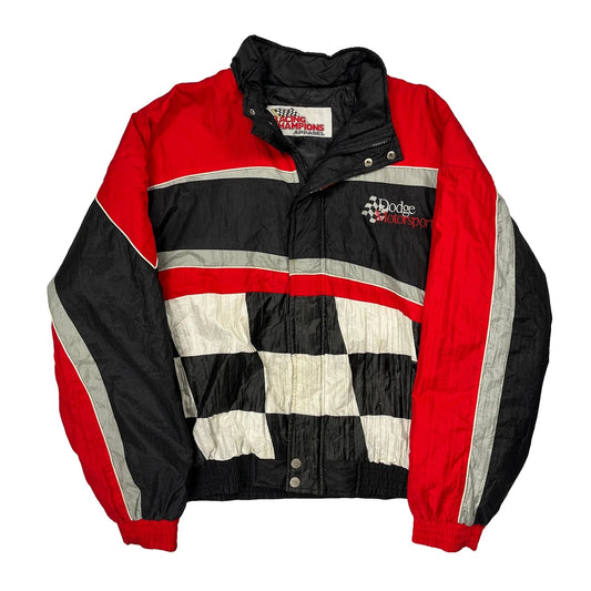 Dodge Motorsport Racing Champions Apparel Graphic Bomber Jacket - XL Black Nylon