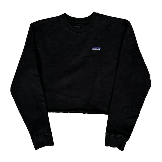 Patagonia Cropped Sweatshirt - Large Black Polyester Blend