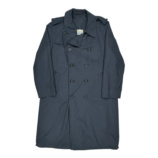 Aquascutum Double Breasted Trench Coat - XL Blue Cotton