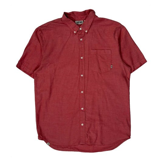 Vintage Vans Short Sleeve Shirt - Large Red Cotton