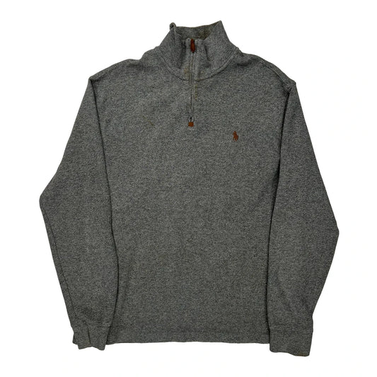 Polo By Ralph Lauren 1/4 Zip - Medium Grey Cotton