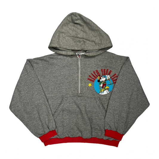 Vintage Mount Everest Mickey & Co. Graphic Hoodie - Small Grey Cotton