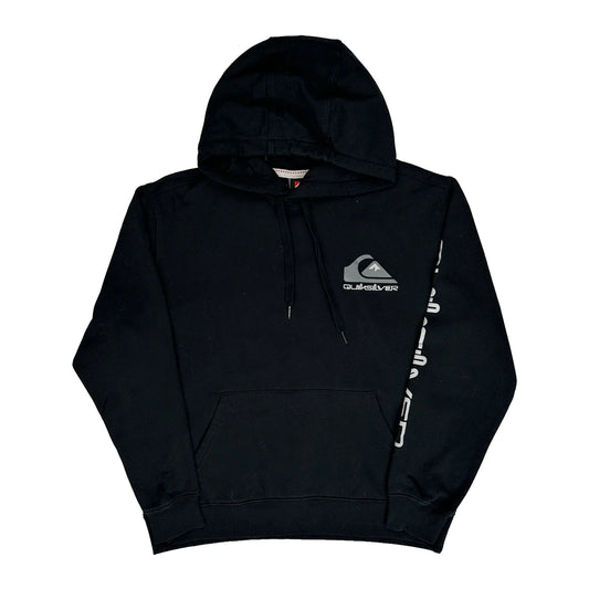 Quiksilver Graphic Hoodie - Medium Black Cotton Blend