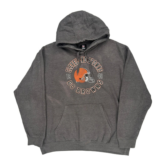 Cleveland Browns Nfl Hoodie - XL Grey Cotton Blend