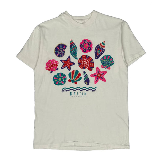 Destin Florida Hanes Graphic T-Shirt - Medium White Cotton