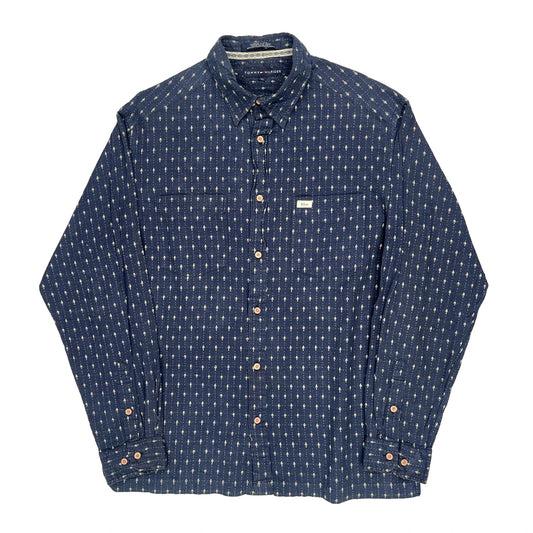 Tommy Hilfiger Shirt - Large Blue Cotton
