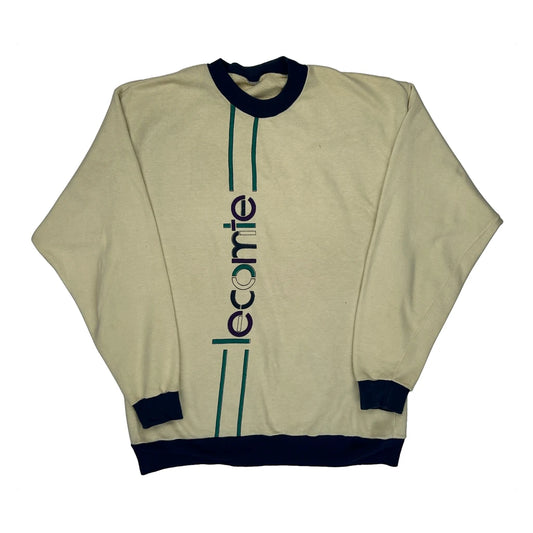 1970s/1980s Le Coq Sportif Sweatshirt - Small Cream Cotton