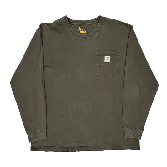 Vintage Carhartt Long Sleeve T-Shirt - Large Grey Cotton