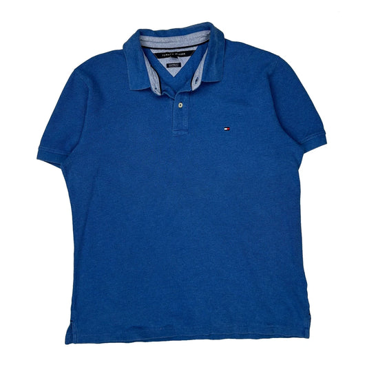 Tommy Hilfiger Polo Shirt - Large Blue Cotton