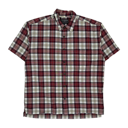Levis Checked Short Sleeve Shirt - Medium Red Cotton