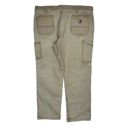 Carhartt Double Knee Carpenter Trousers - 36W 30L Beige Cotton