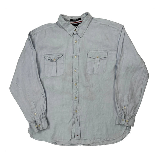 Tommy Hilfiger Shirt - 2XL Blue Linen