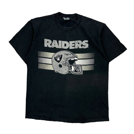 Las Vegas Raiders Nfl Single Stitch T-Shirt - XL Black Cotton