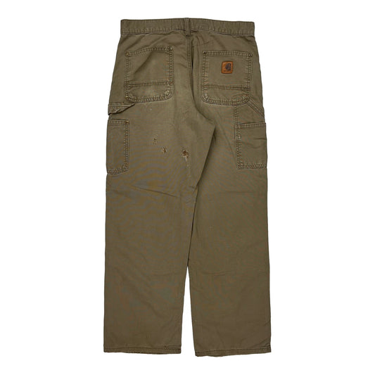 Carhartt Double Knee Dungarees - 30W 30L Khaki Cotton