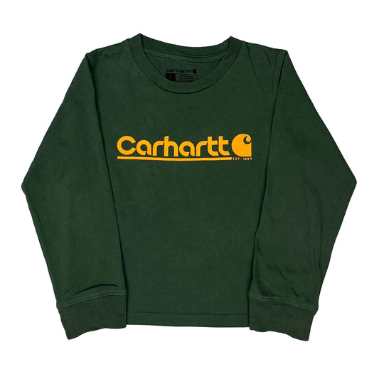 Age 6 Carhartt Graphic Long Sleeve T-Shirt - XS Green Cotton