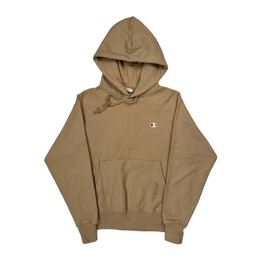 Reverse Weave Champion Hoodie - Small Beige Cotton