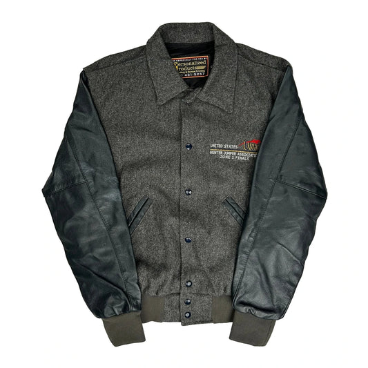 Unbranded College Varsity Jacket - XS Grey Wool