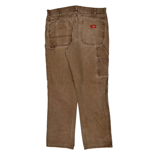 Dickies Carpenter Trousers - 34W 32L Brown Cotton