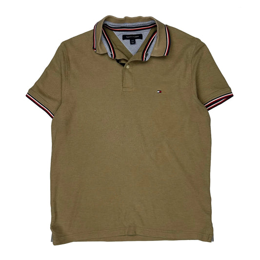 Tommy Hilfiger Polo Shirt - Small Khaki Cotton