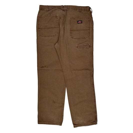 Dickies Carpenter Trousers - 36W 32L Brown Cotton