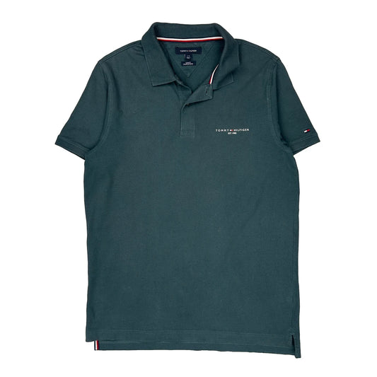 Tommy Hilfiger Slim Fit Polo Shirt - Large Green Cotton