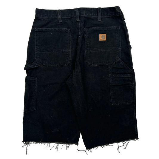 Carhartt Cut Off Carpenter Shorts - 32W 11L Black Cotton