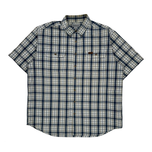 Tall Carhartt Checked Short Sleeve Shirt - XL Blue Cotton