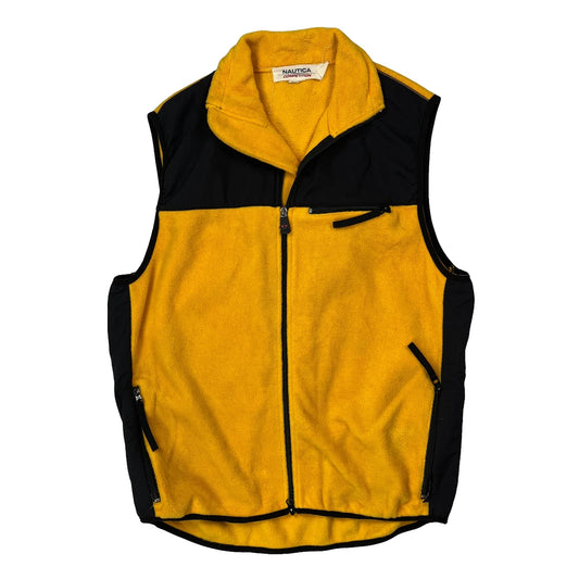 Vintage Nautica Spellout Gilet - XL Yellow Polyester