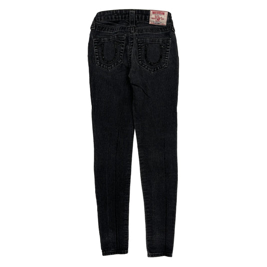 True Religion Skinny Jeans - 24W UK 2 Black Cotton Blend
