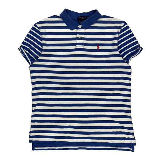 The Boyfriend Polo Polo By Ralph Lauren Striped Polo Shirt - XL Blue Cotton