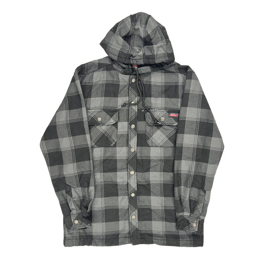 Vintage Dickies Checked Shirt Jacket - Medium Grey Polyester