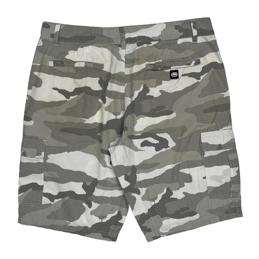 Ecko Unltd Camo Cargo Shorts - 36W 12L Grey Cotton