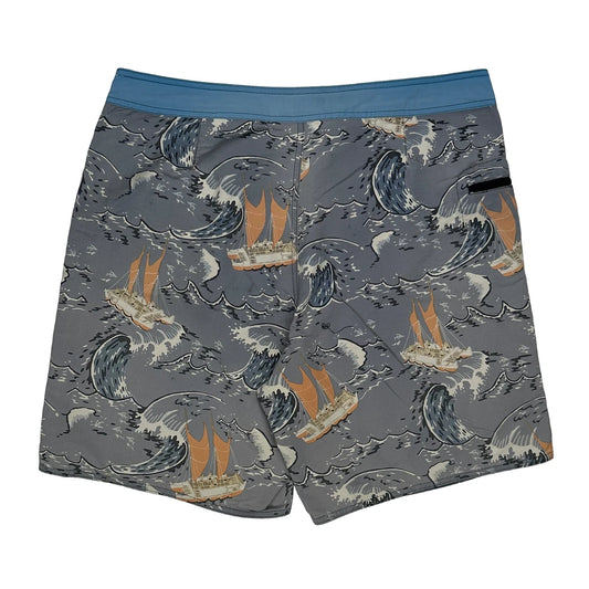 Vintage Sailing Patagonia Board Shorts - 34W 9L Grey Polyester