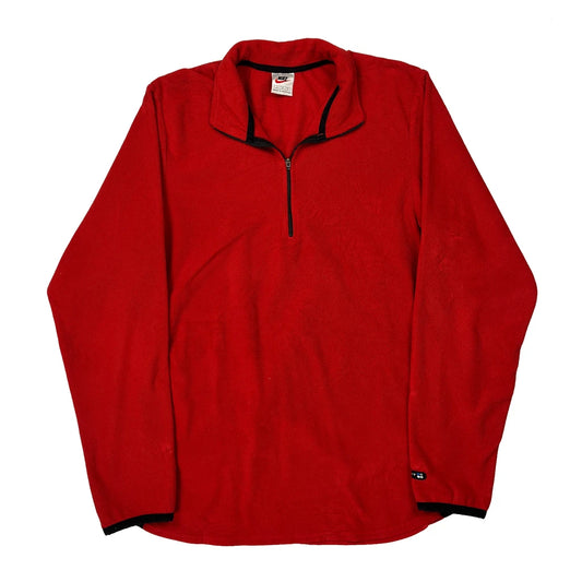 Vintage Nike Long Sleeve T-Shirt - Large Red Polyester