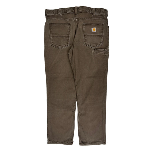 Relaxed Fit Carhartt Carpenter Trousers - 34W 29L Brown Cotton Blend