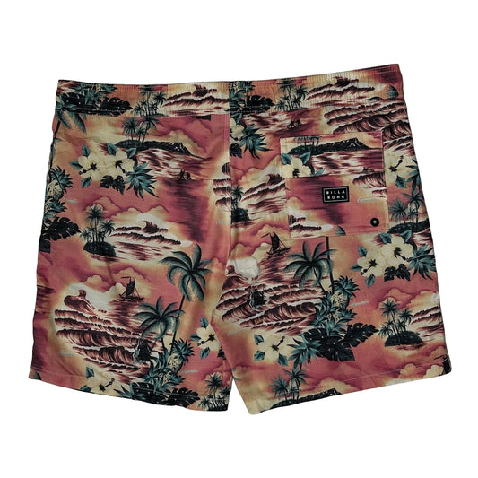 Vintage Billabong Floral Shorts - Large Pink Polyester