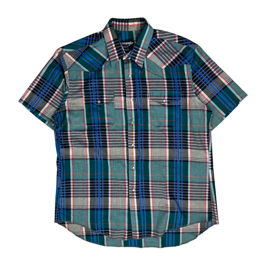 Wrangler Checked Short Sleeve Shirt - XL Multicoloured Cotton