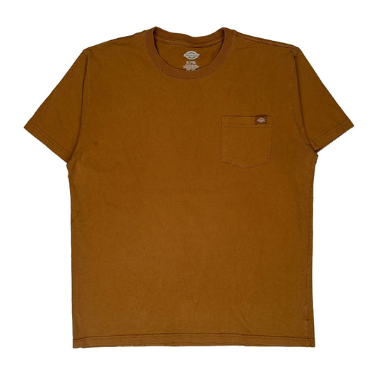 Vintage Dickies Tall T-Shirt - XL Brown Cotton