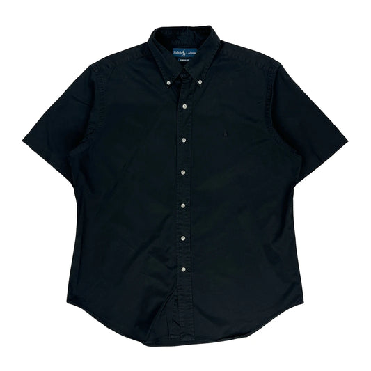 Ralph Lauren Short Sleeve Shirt - Large Black Cotton