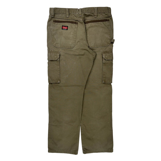 Wrangler Cargo Trousers - 36W 31L Khaki Cotton