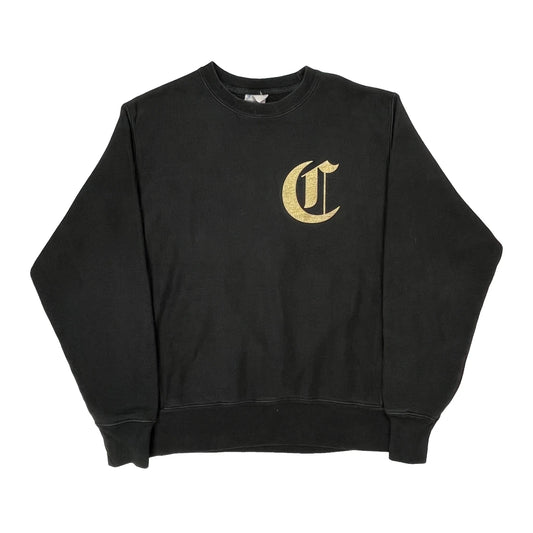 Reverse Weave Champion Spellout Sweatshirt - Medium Gold Cotton