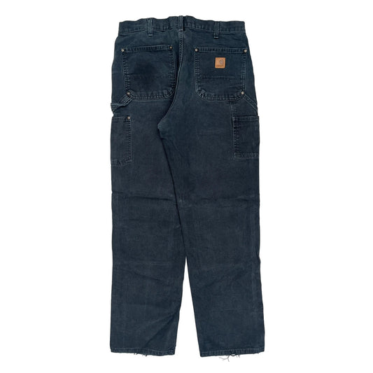 Carhartt Double Knee Carpenter Trousers - 33W 32L Dark Wash Cotton
