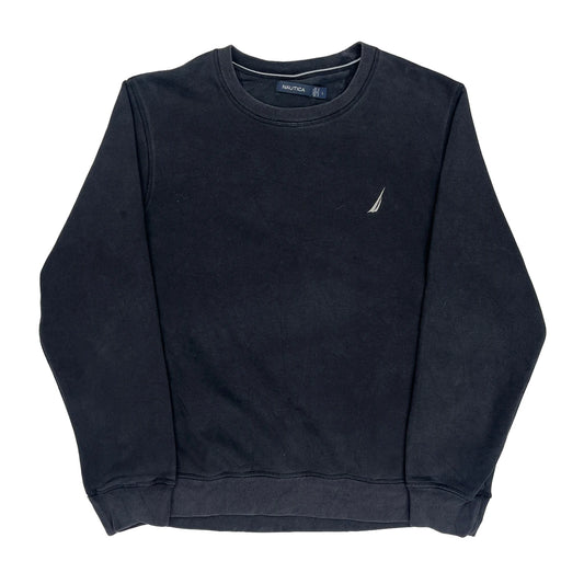 Vintage Nautica Sweatshirt - Large Black Cotton